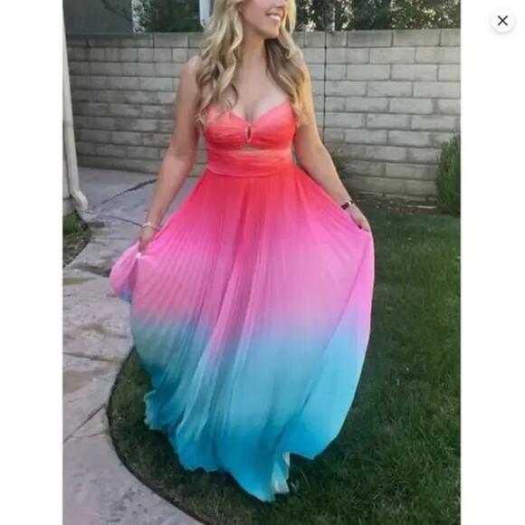 AMUR Emmett Pleated Gown Size 10 - Picture 3 of 10